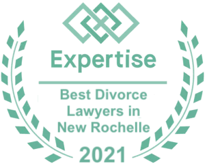Seal of approval for the best divorce lawyers in New Rochelle, 2021, highlighting recognized expertise in same-sex divorce cases in New York.