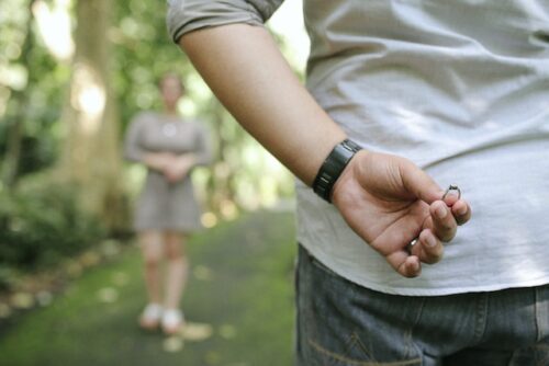 man getting ready to propose