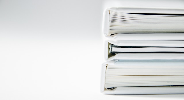 binder with papers